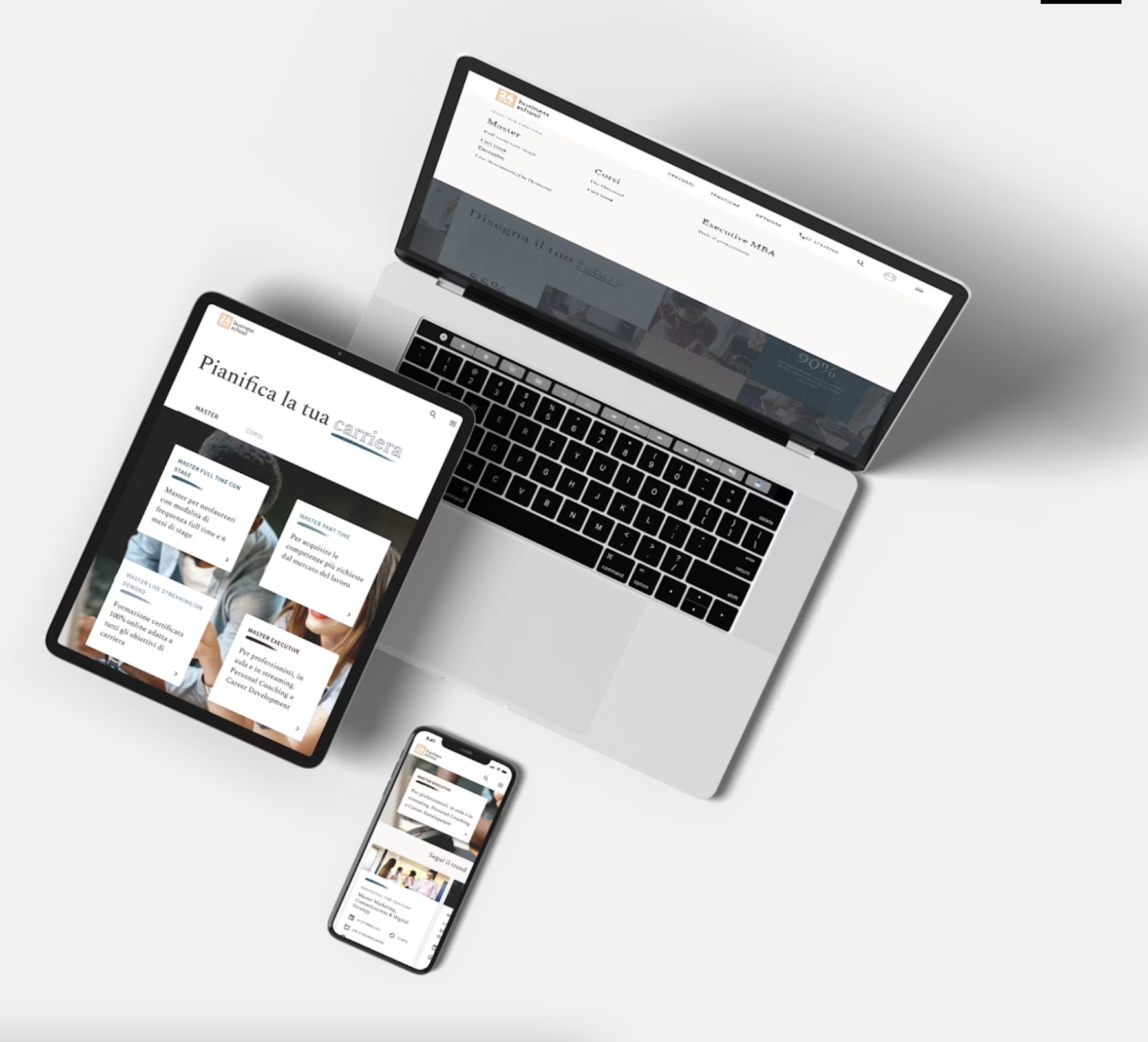 Responsive ecosystem — desktop, tablet and mobile